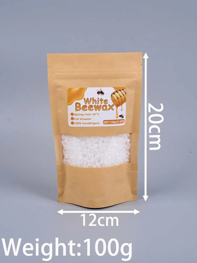 1000g White Beeswax Pellets | Pure Natural Wax for DIY Candles, Lip Balms, Soap & Cosmetics | Easy-Melt Pastilles