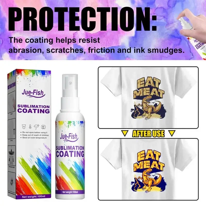 Universal Sublimation Coating Liquid | Pretreatment Spray for Cotton, Mugs, Glass, Metal & Ceramics | High-Gloss Ink Adhesion Kit