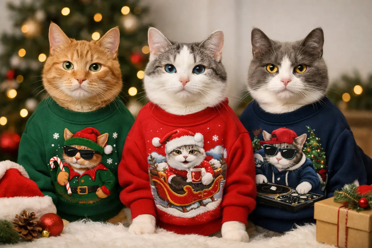 Funny Cat Christmas Sweatshirt Style Ideas