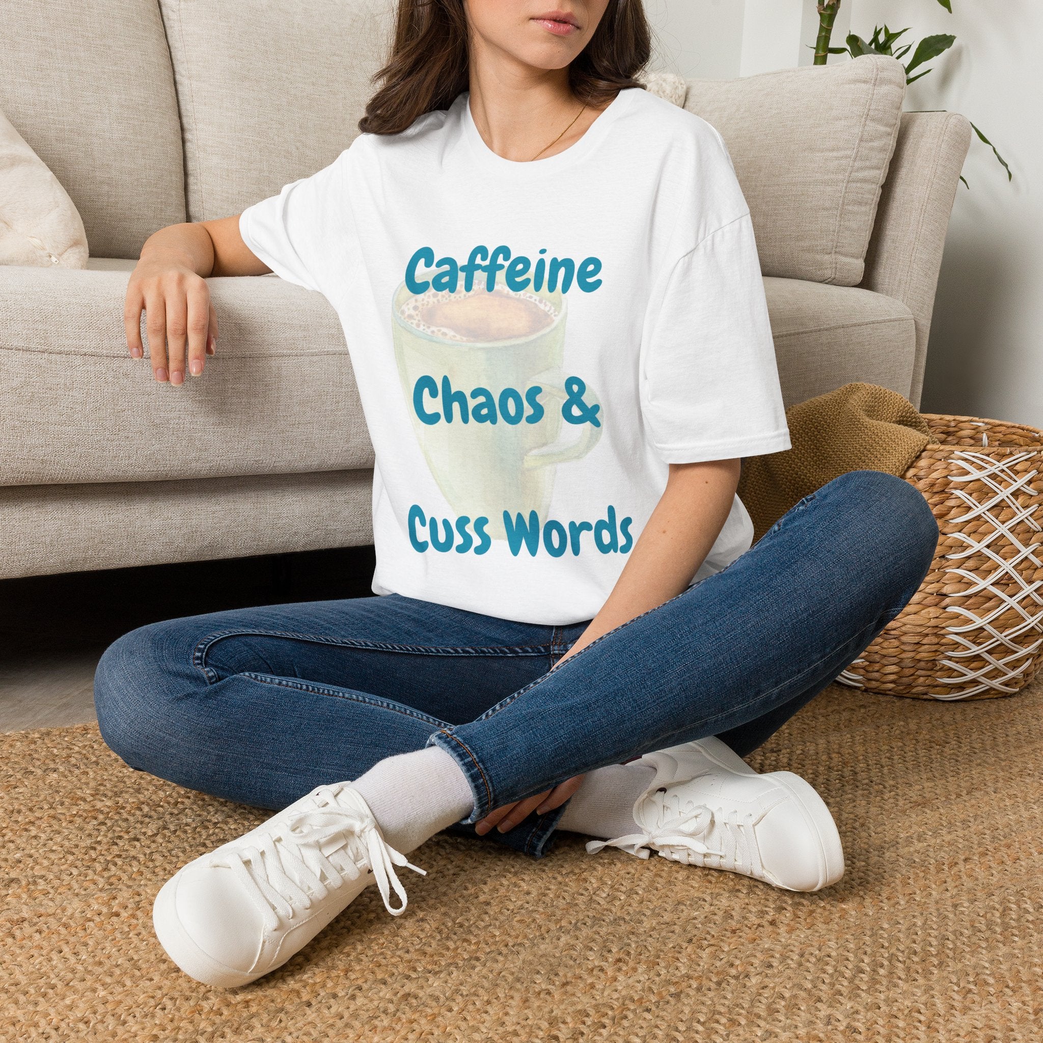 Caffeine, Chaos & Cuss Words T‑Shirt