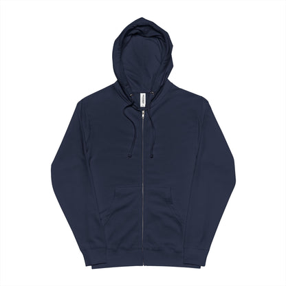 Unisex Fleece Zip Up Hoodie with Artistic Design