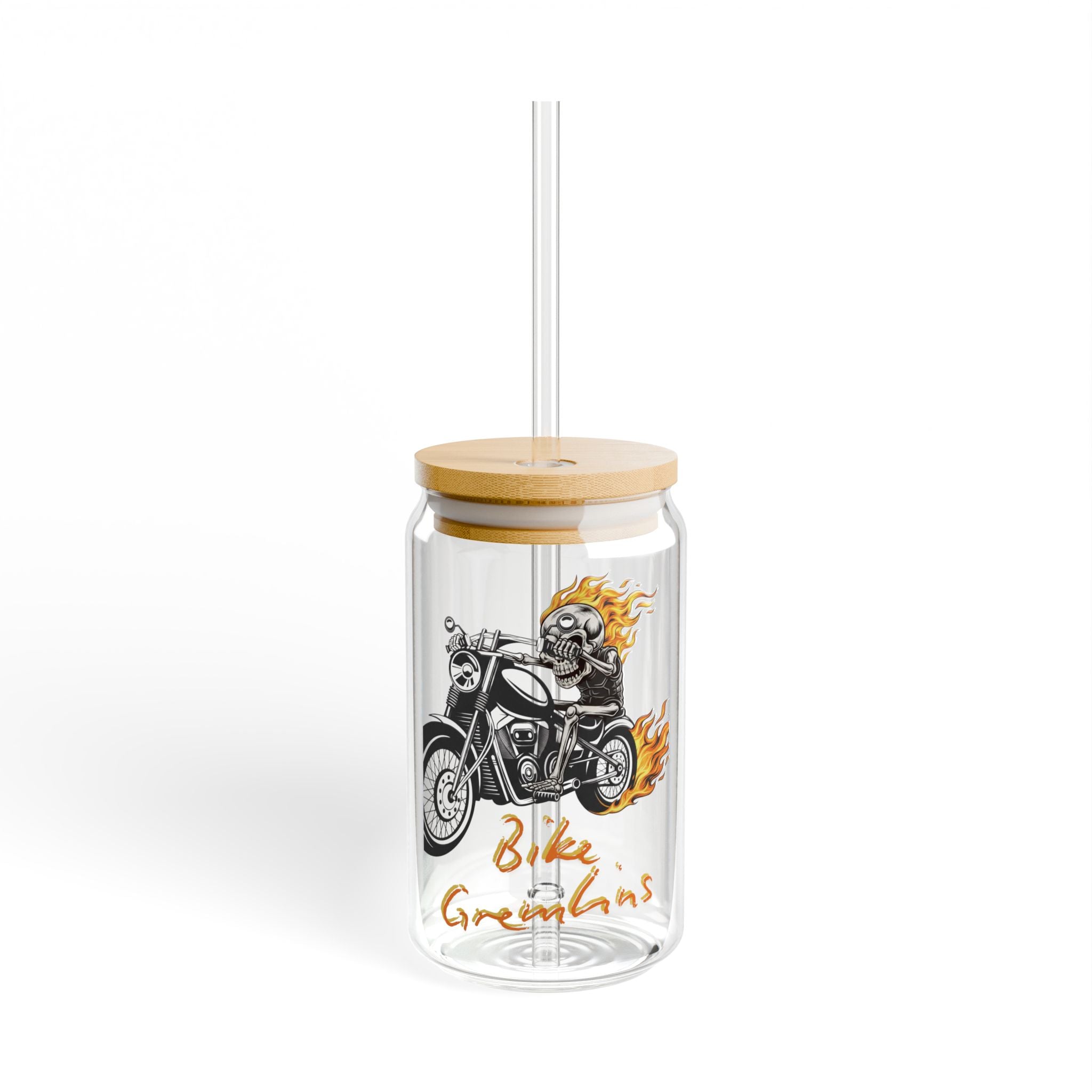 Motorcycle Rider Sipper Glass - 'Bike Gremlins' 16oz Travel Tumbler