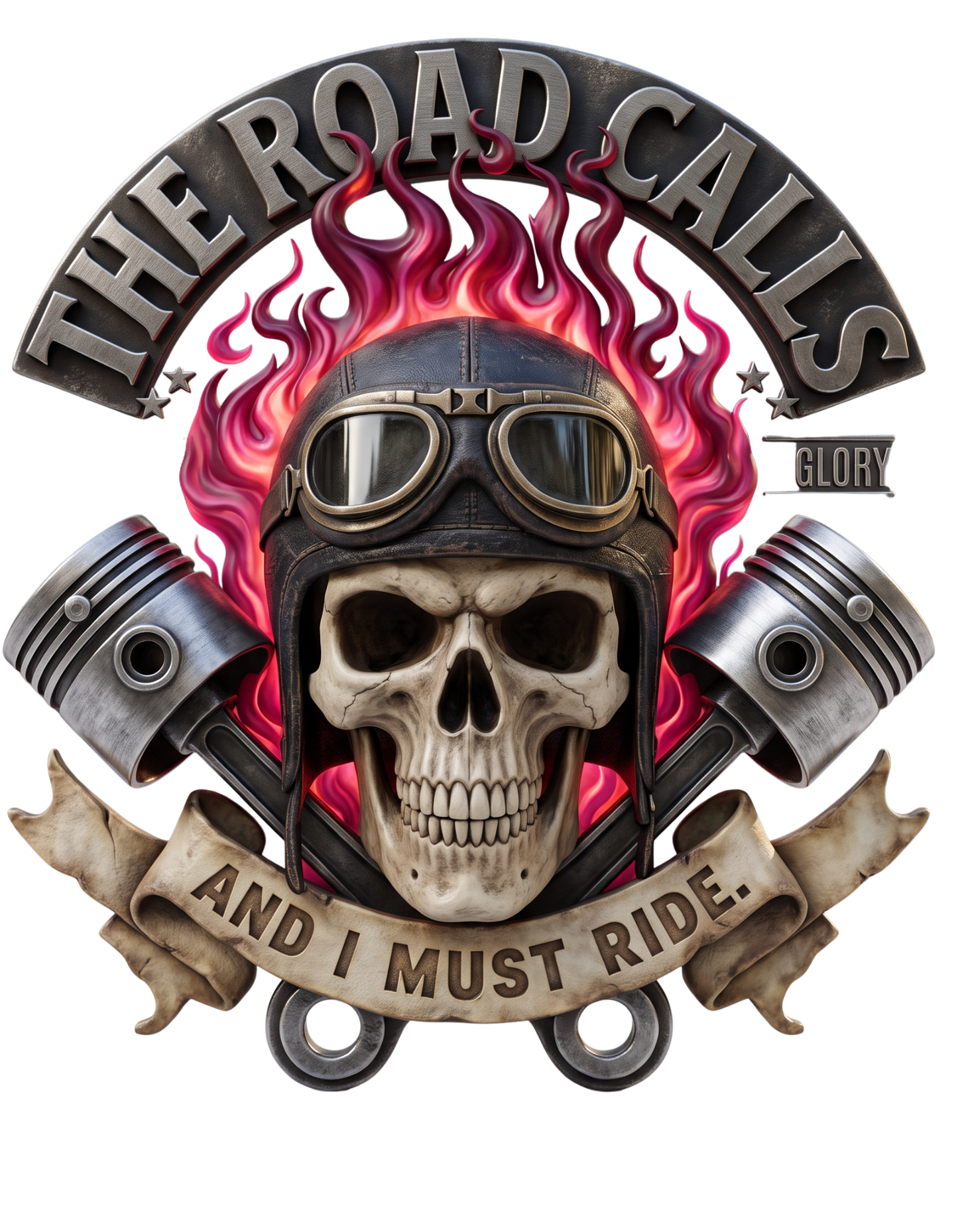 Motorcycle Skull T-Shirt — "The Road Calls and I Must Ride" Biker Tee