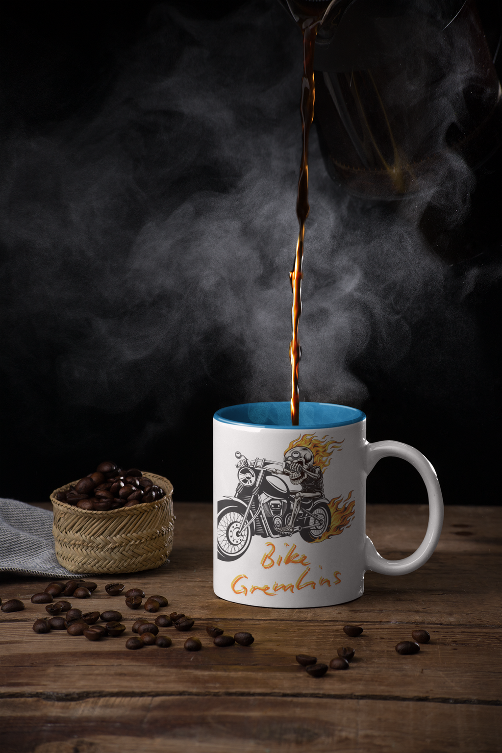 Skull Rider Ceramic Mug – 'The Road Calls' Biker Coffee Cup (11oz & 15oz)