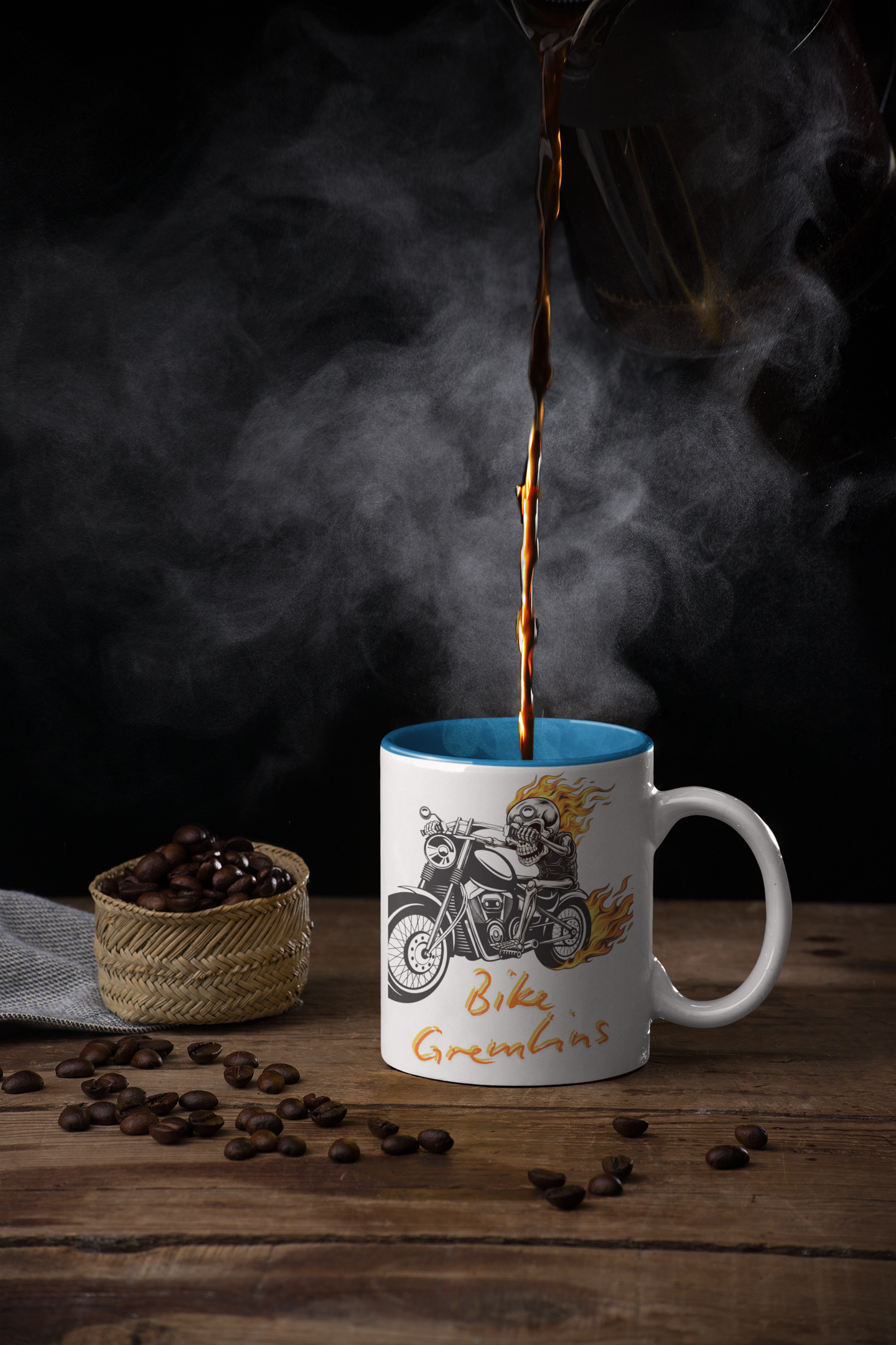 Skull Rider Ceramic Mug – 'The Road Calls' Biker Coffee Cup (11oz & 15oz)