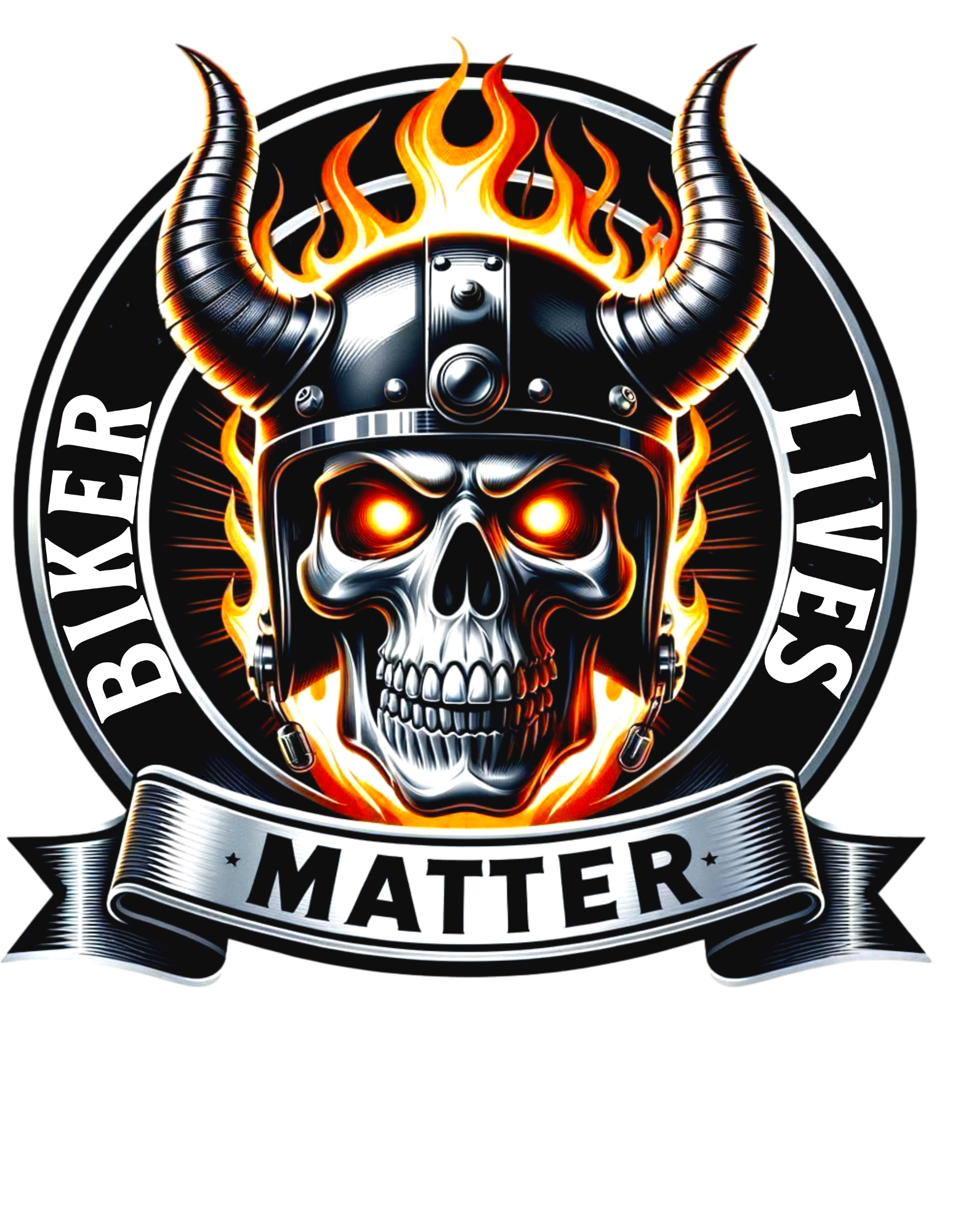 Biker Lives Matter Skull Tee – Flaming Helmet Graphic T‑Shirt