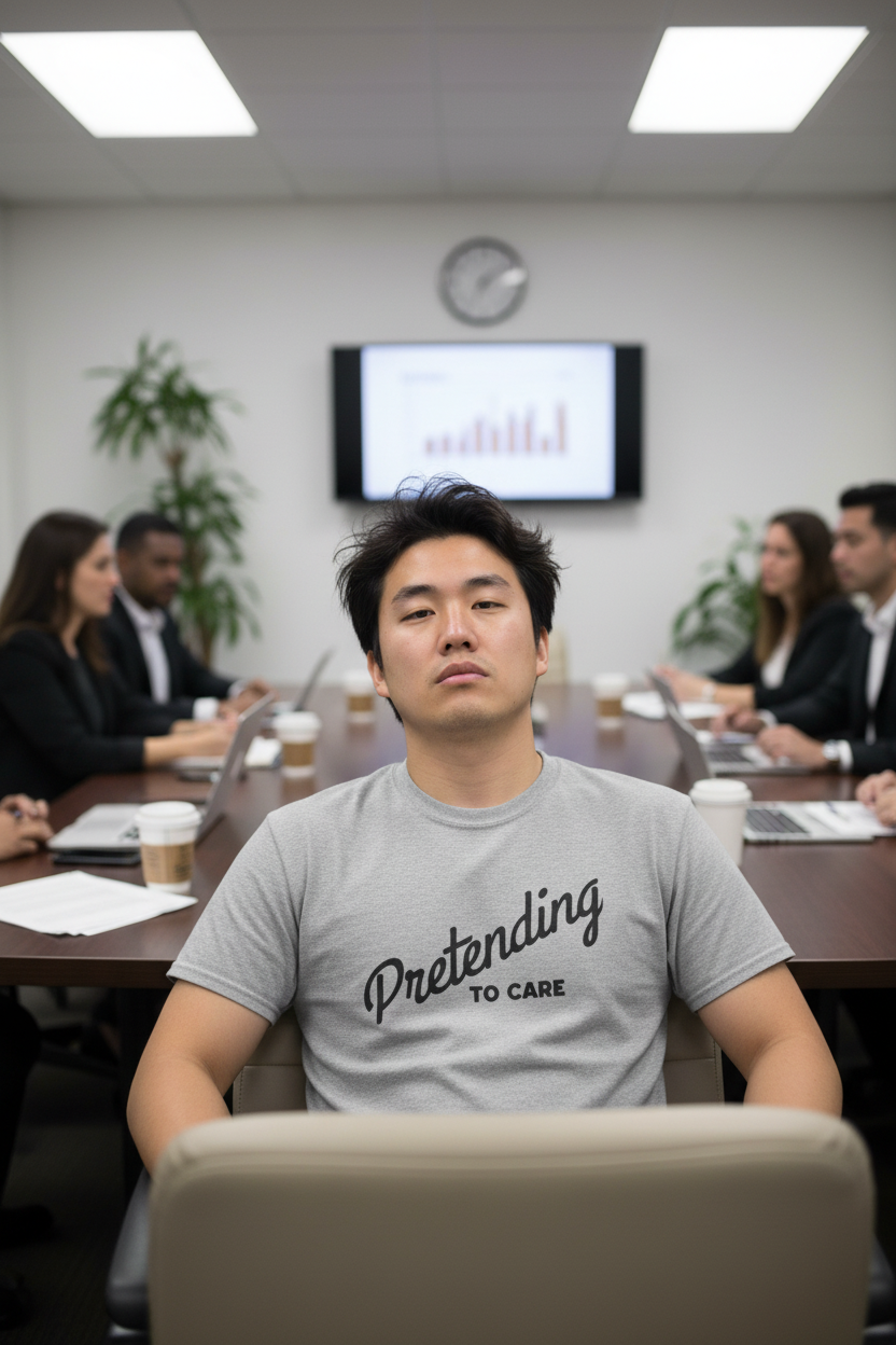 Pretending to Care Funny T-Shirt