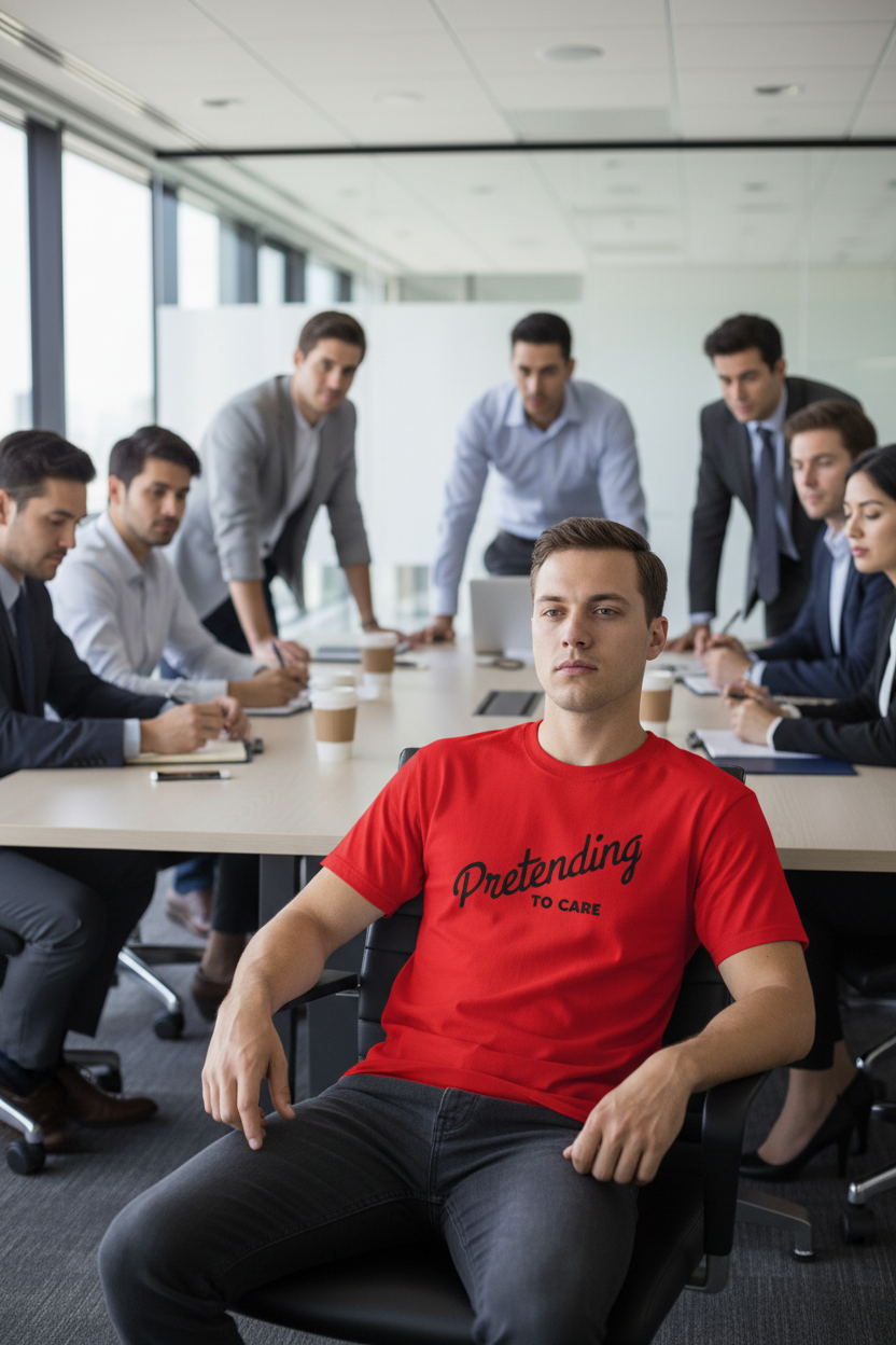 Pretending to Care Funny T-Shirt