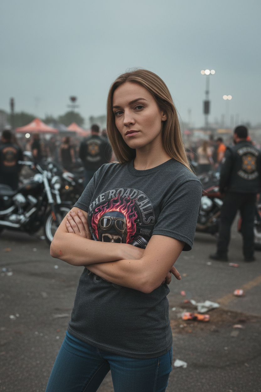 "The Road Calls" Biker Skull T-Shirt