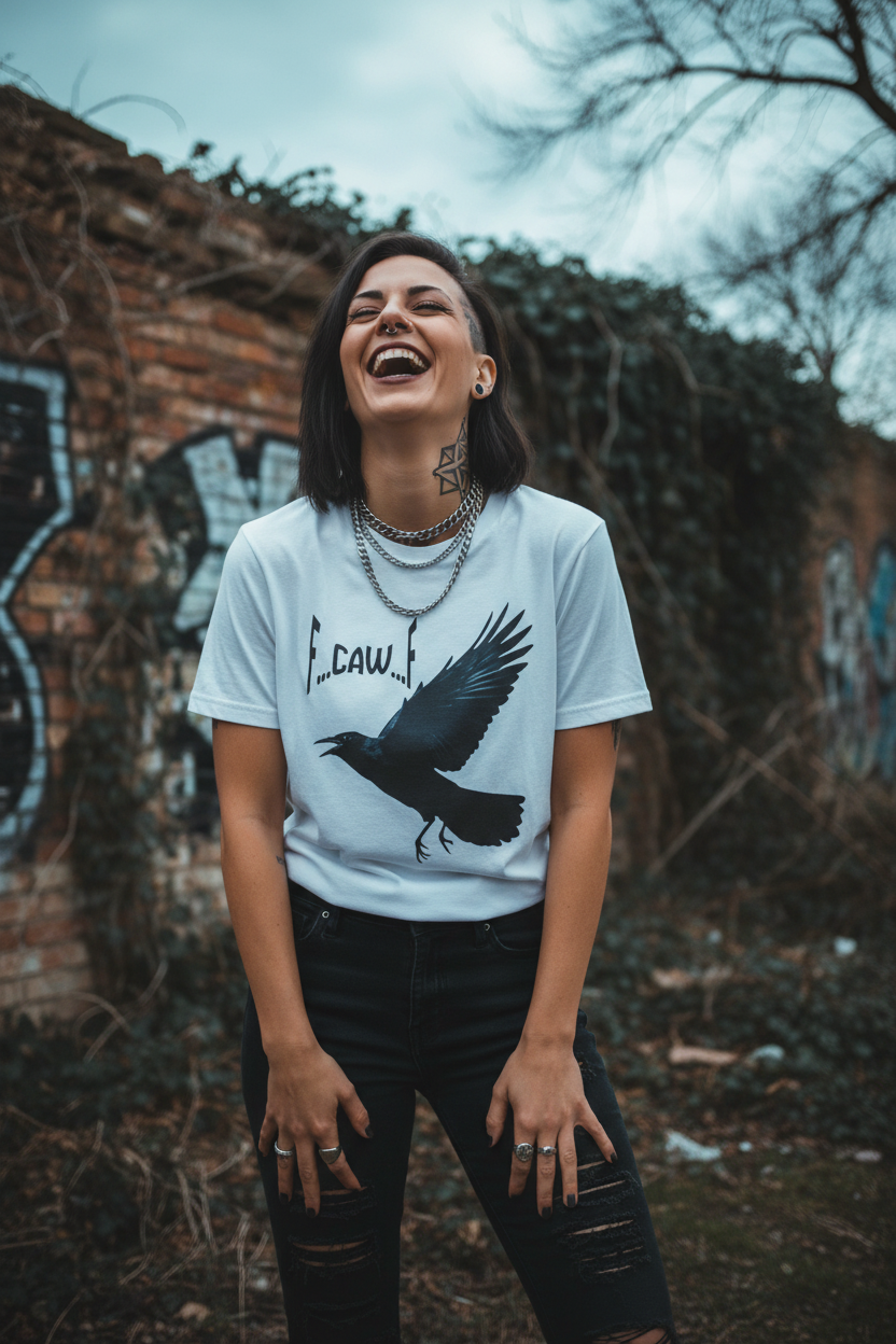 Fierce Crow Graphic T-Shirt | Dark & Majestic Nature Tee