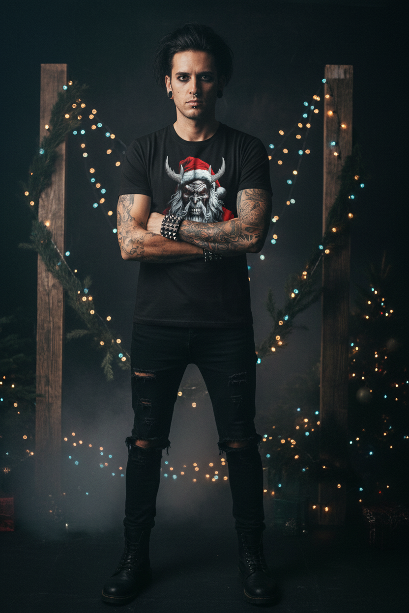 Krampus Is Coming to Town Graphic T-Shirt | Dark Holiday Unisex Tee