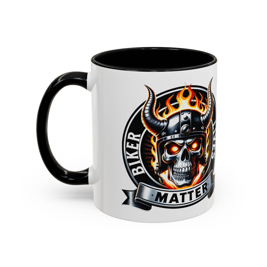 Flaming Skull Biker Coffee Mug - Accent 11/15oz