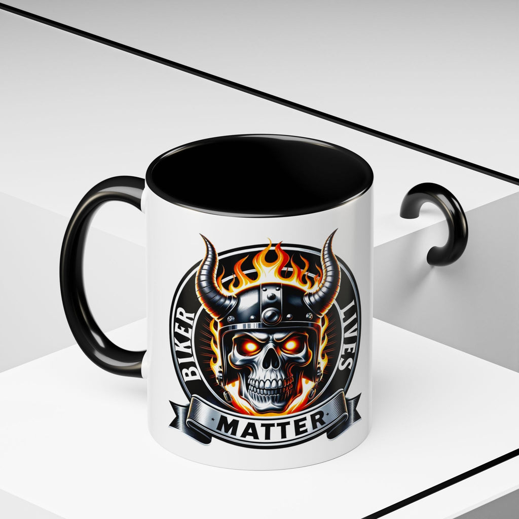Flaming Skull Biker Coffee Mug - Accent 11/15oz