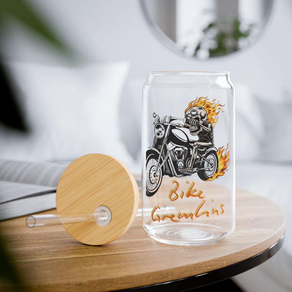 Motorcycle Rider Sipper Glass - 'Bike Gremlins' 16oz Travel Tumbler