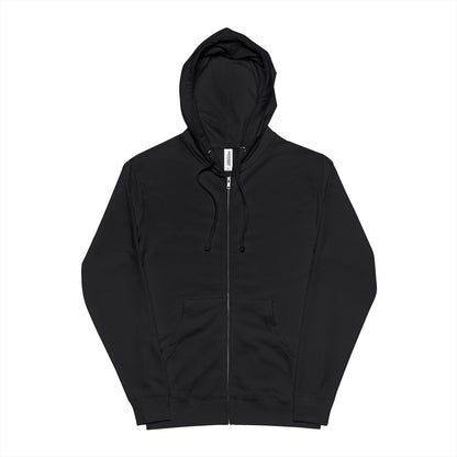 Unisex Fleece Zip Up Hoodie with Artistic Design