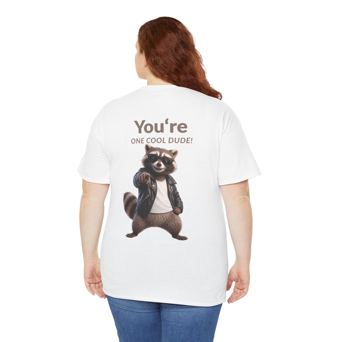 You're One Cool Dude! Raccoon Graphic T-Shirt – Funny Back Print Tee