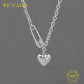 BFCLUB Silver Heart Clip Chain Choker Necklace – Trendy O‑Chain Gift