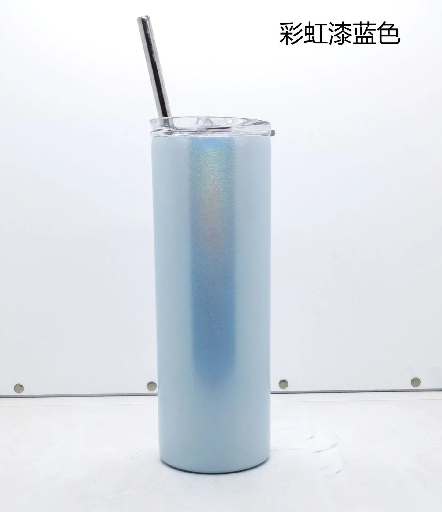 20oz Sublimation Blank Skinny Tumbler | Straight Stainless Steel Insulated Cup with Straw | DIY Custom Photo Gift
