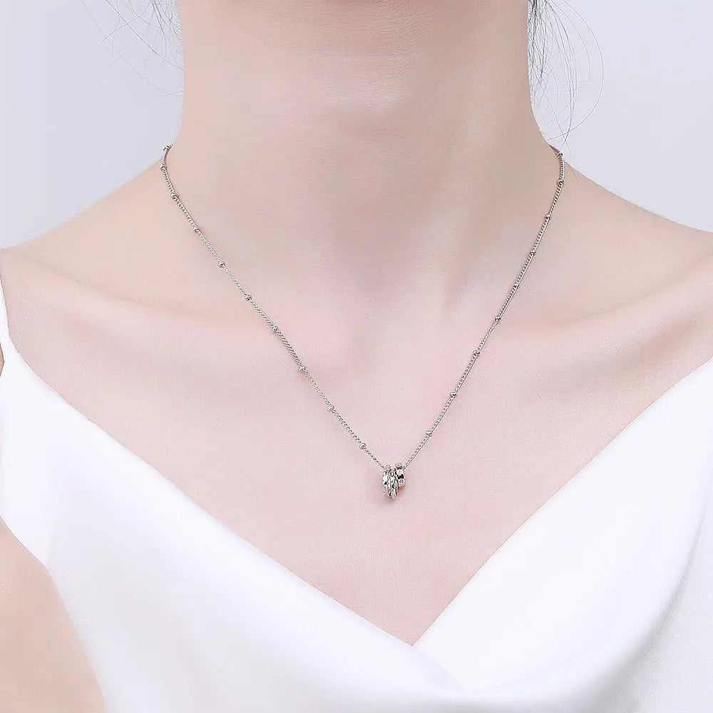 Silver Triple Circle Chain Choker Necklace – Elegant Layered Gift
