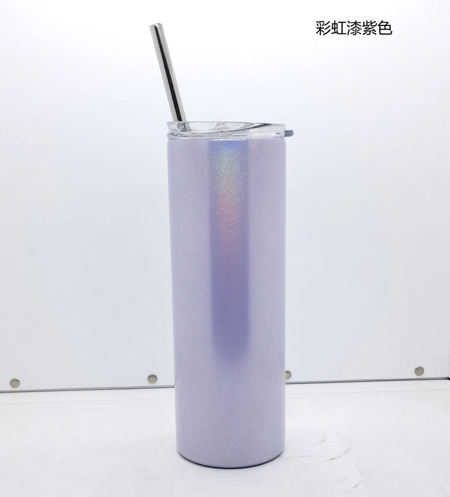 20oz Sublimation Blank Skinny Tumbler | Straight Stainless Steel Insulated Cup with Straw | DIY Custom Photo Gift