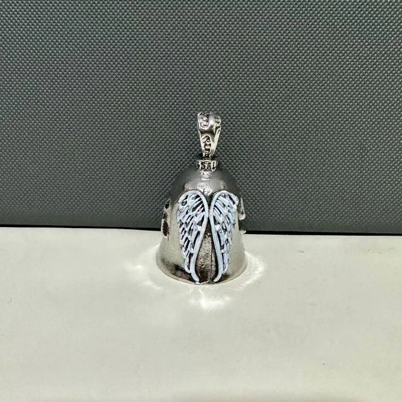 Angel Guardian Riding Bell – Motorcycle & Bicycle Safety Charm for Biker Riders (Silver)