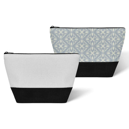 Sublimation Blank Linen Makeup Bag with Black Bottom | DIY Heat Transfer Cosmetic Pouch & Pencil Case