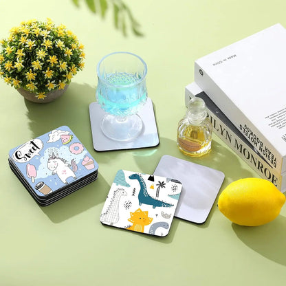 50-Pack Sublimation Blank Coasters | Square & Round Rubber Mats for Heat Press Printing | Bulk DIY Craft Supplies