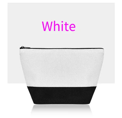 Sublimation Blank Linen Makeup Bag with Black Bottom | DIY Heat Transfer Cosmetic Pouch & Pencil Case