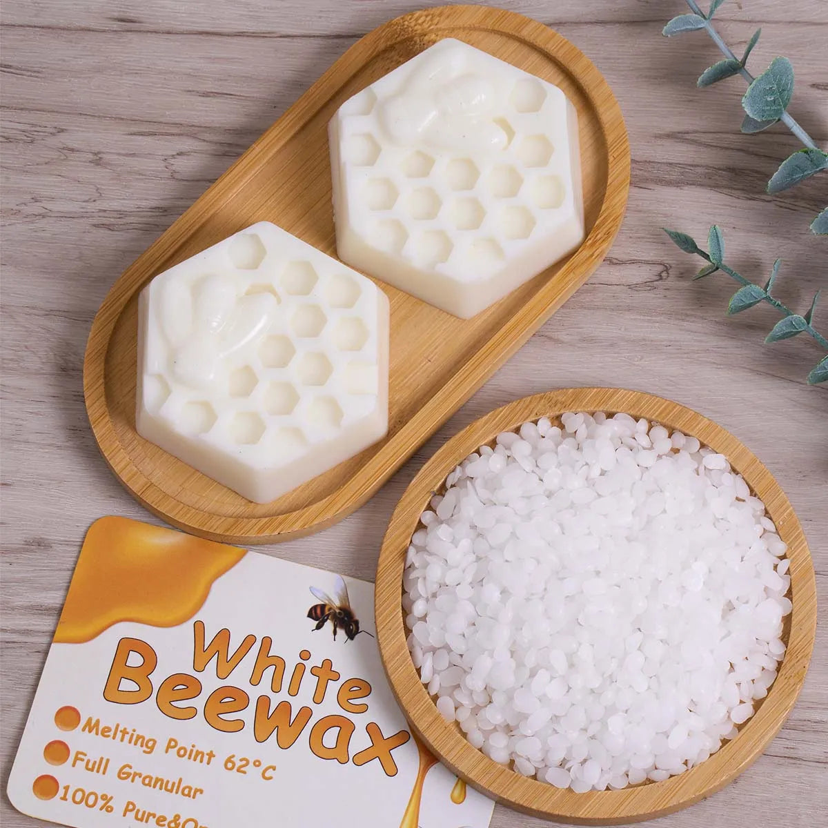 1000g White Beeswax Pellets | Pure Natural Wax for DIY Candles, Lip Balms, Soap & Cosmetics | Easy-Melt Pastilles