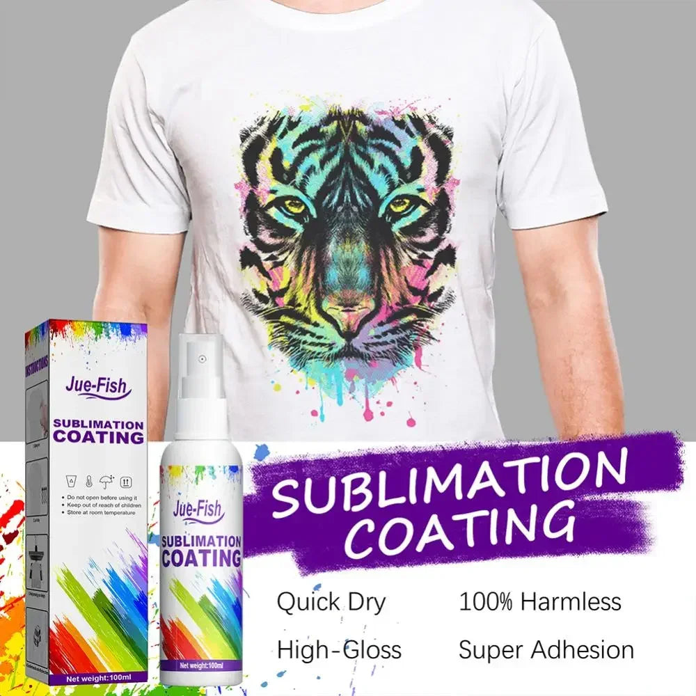 Universal Sublimation Coating Liquid | Pretreatment Spray for Cotton, Mugs, Glass, Metal & Ceramics | High-Gloss Ink Adhesion Kit