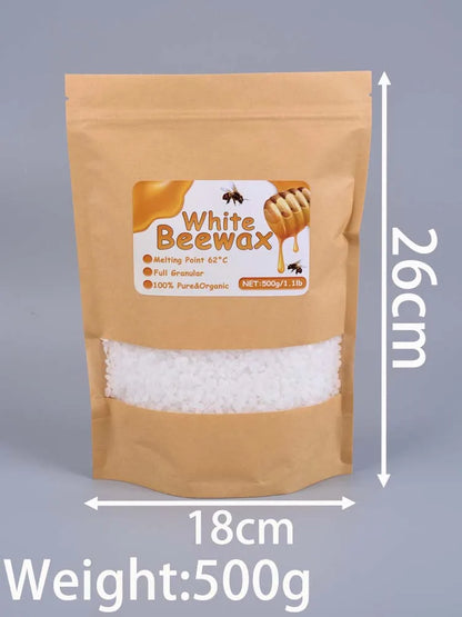 1000g White Beeswax Pellets | Pure Natural Wax for DIY Candles, Lip Balms, Soap & Cosmetics | Easy-Melt Pastilles