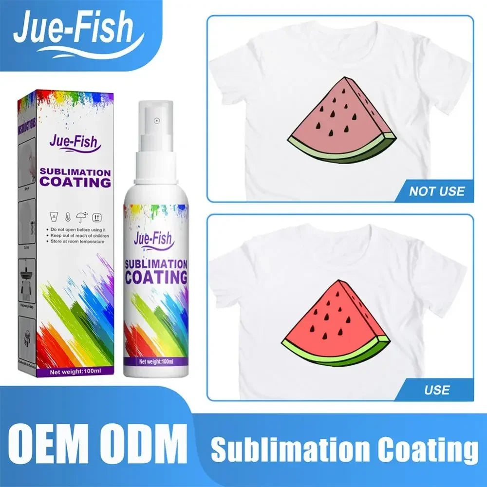 Universal Sublimation Coating Liquid | Pretreatment Spray for Cotton, Mugs, Glass, Metal & Ceramics | High-Gloss Ink Adhesion Kit