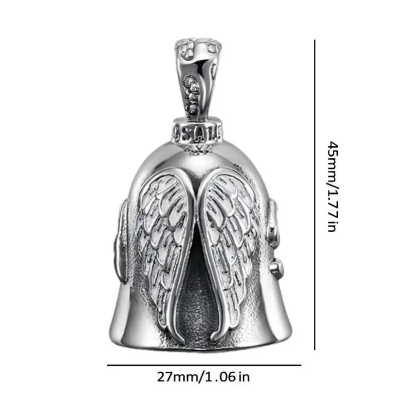 Angel Guardian Riding Bell – Motorcycle & Bicycle Safety Charm for Biker Riders (Silver)