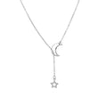 Simple Moon & Star Pendant Choker Necklace – Gold Tone