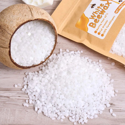 1000g White Beeswax Pellets | Pure Natural Wax for DIY Candles, Lip Balms, Soap & Cosmetics | Easy-Melt Pastilles