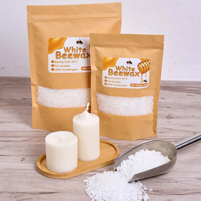 1000g White Beeswax Pellets | Pure Natural Wax for DIY Candles, Lip Balms, Soap & Cosmetics | Easy-Melt Pastilles