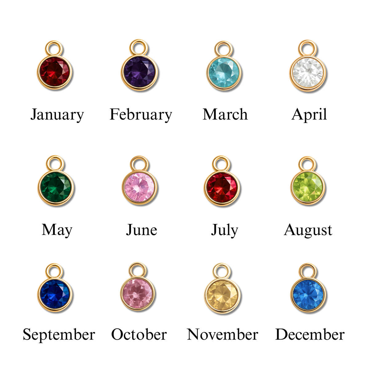 Tag Necklace with Birthstone – Personalized Laser Engraved | 18K Gold, Rose Gold & Steel