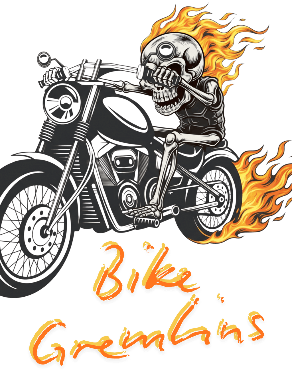 Bike Gremlins Skull Motorcycle Coffee Mug – Biker Drinkware (11oz & 15oz) - TRK Sublimation Design