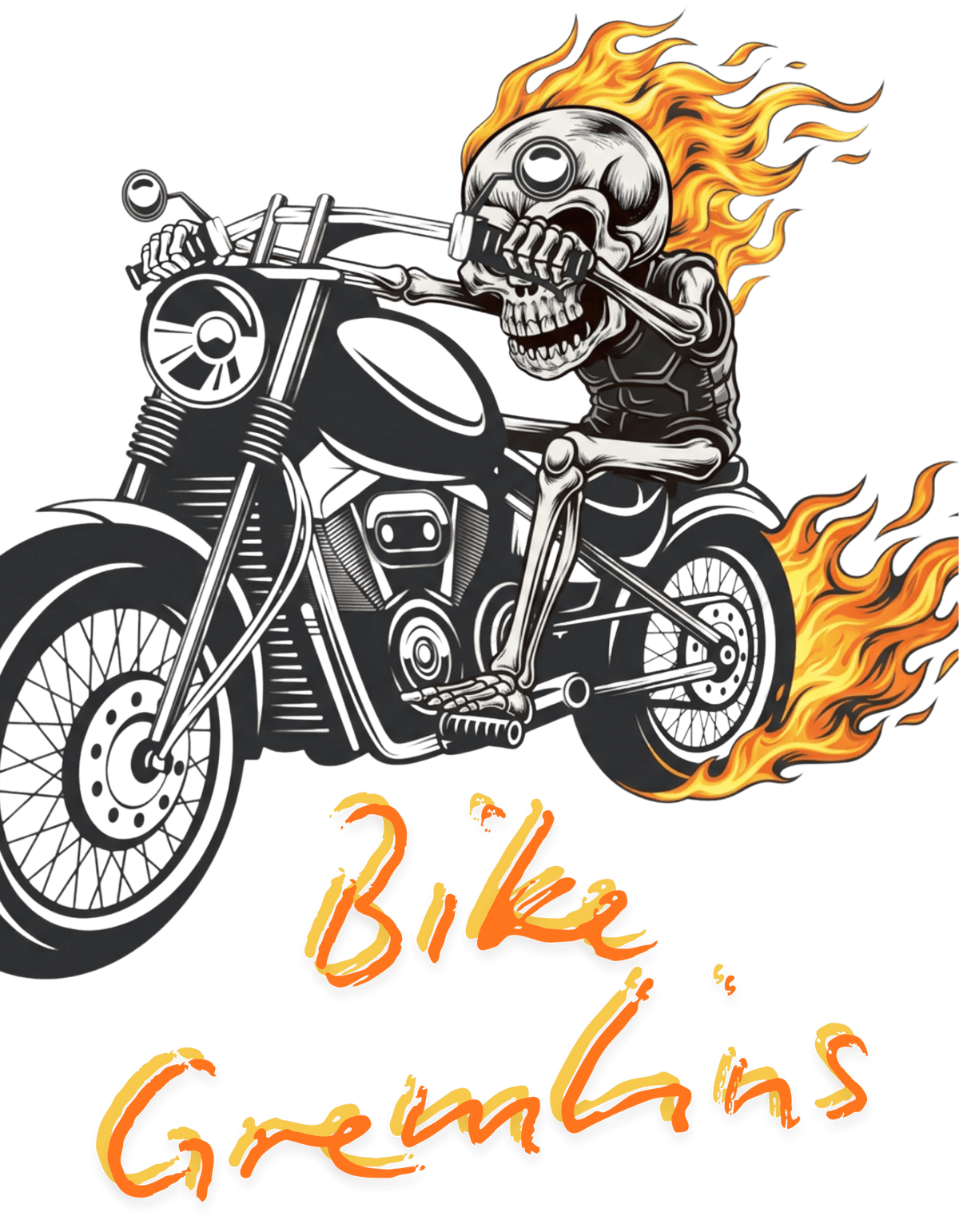 Bike Gremlins Skull Motorcycle Coffee Mug – Biker Drinkware (11oz & 15oz) - TRK Sublimation Design