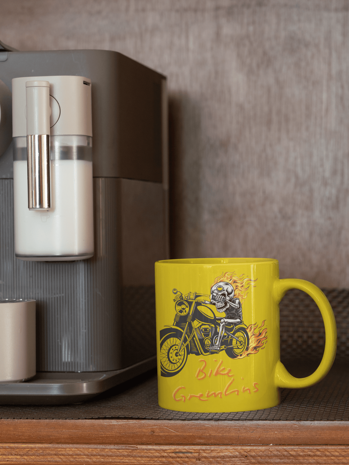 Bike Gremlins Skull Motorcycle Coffee Mug – Biker Drinkware (11oz & 15oz) - TRK Sublimation Design