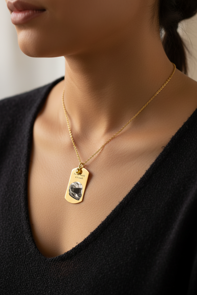 Biker Necklace Worn