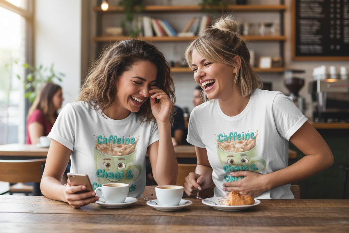 Caffeine Chaos Friends White