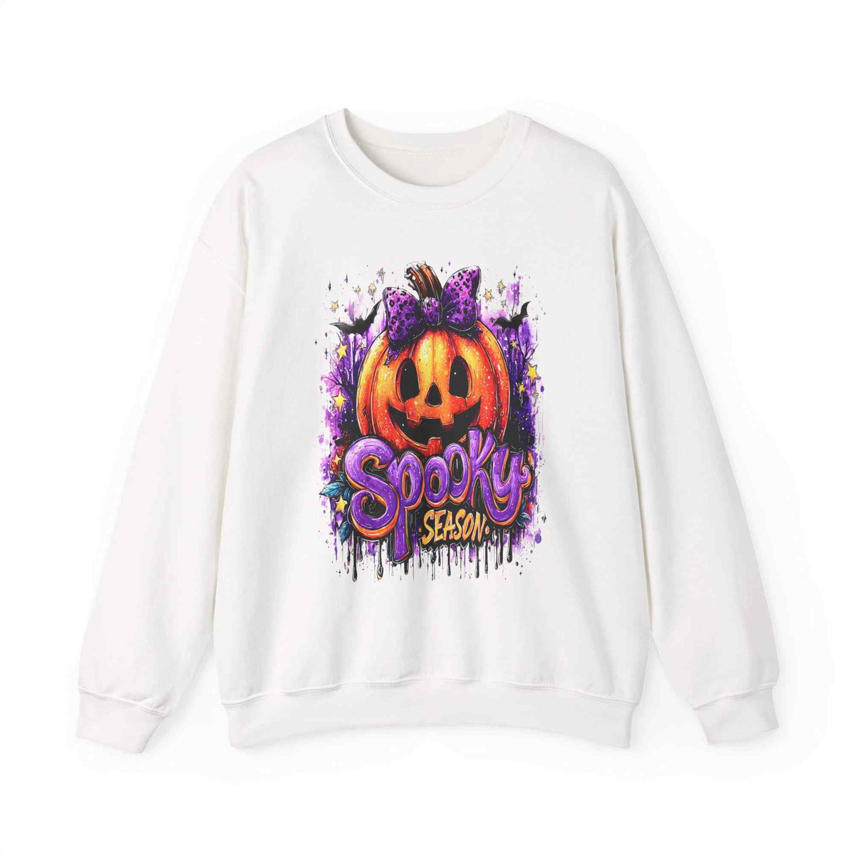 Halloween Pumpkin Crewneck Sweatshirt – Cozy Fall & Spooky Season Pullover | Gildan Heavy Blend - TRK Sublimation Design
