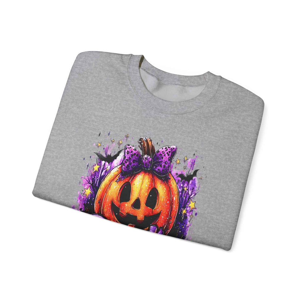 Halloween Pumpkin Crewneck Sweatshirt – Cozy Fall & Spooky Season Pullover | Gildan Heavy Blend - TRK Sublimation Design