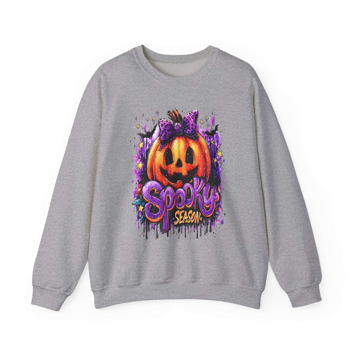 Halloween Pumpkin Crewneck Sweatshirt – Cozy Fall & Spooky Season Pullover | Gildan Heavy Blend - TRK Sublimation Design