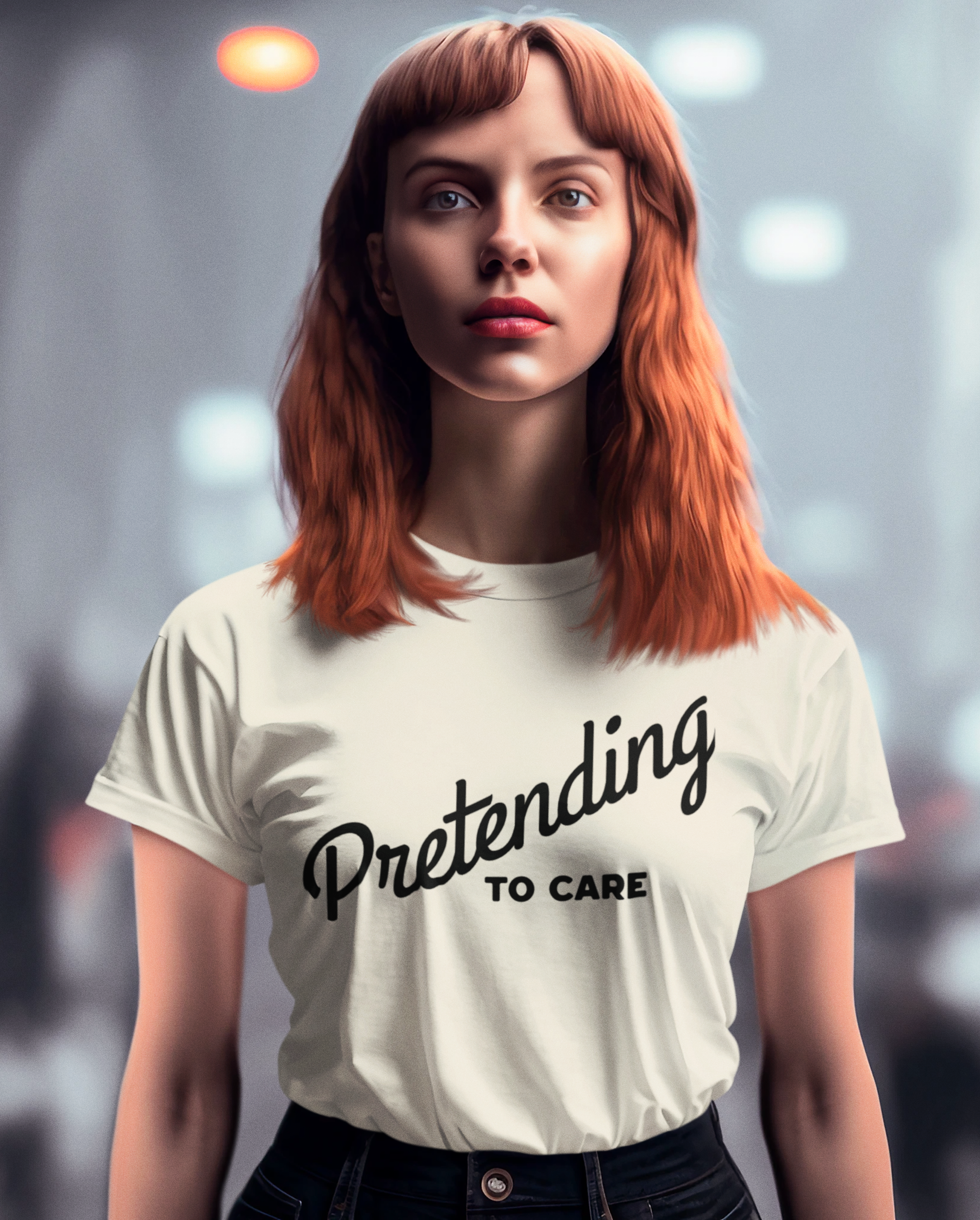 Pretending to Care Casual Humor Tee
