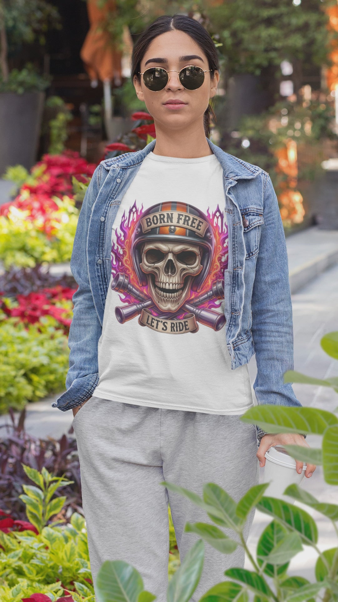The Road Calls and I Must Ride Neon Biker Graphic T-Shirt