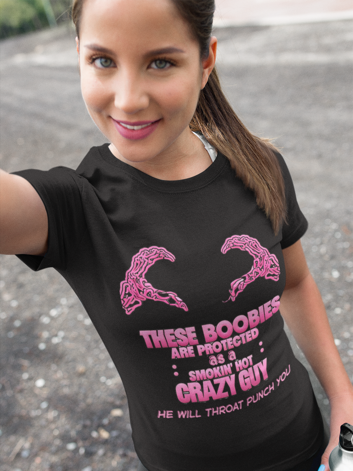 These Boobies Are Protected T-Shirt – Funny Breast Cancer Awareness Graphic Tee